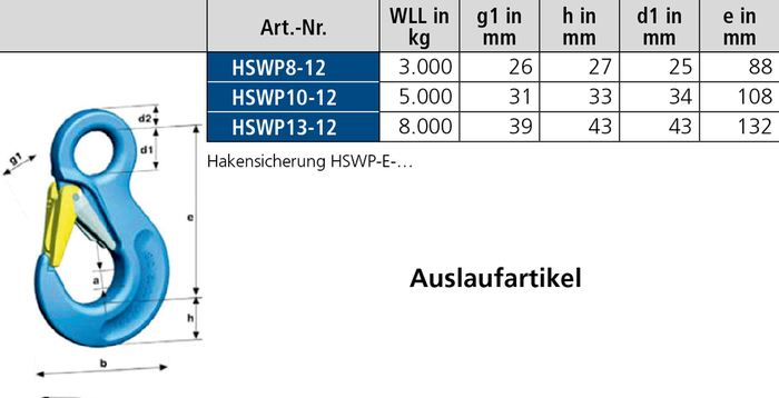 Ösenhaken Güteklasse 12 HSWP