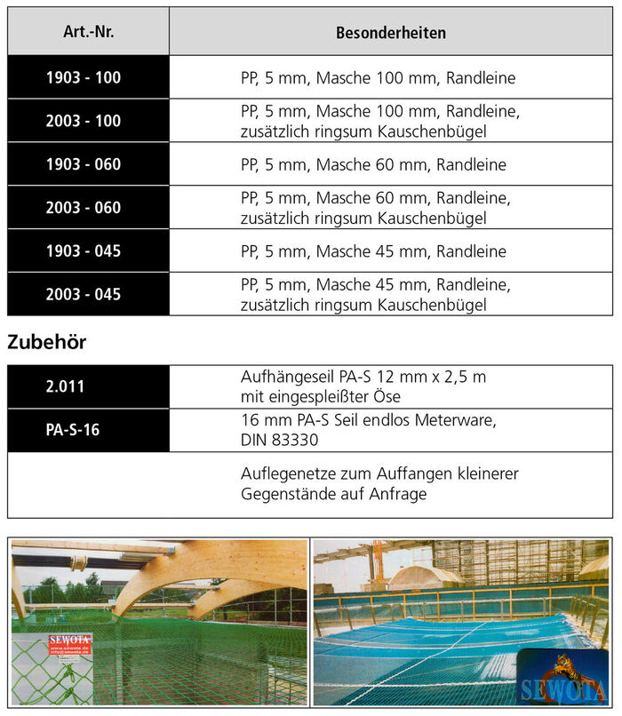 Auffangnetze Auffangnetze