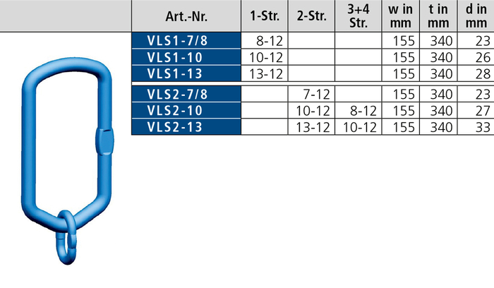 Kettenzubehör Sonderringe in Güteklasse 12 VLWP1 + VMWP2