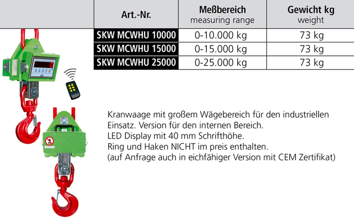 Kranwaage Typ SKW MCWHU