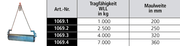 Röhrengehänge für 4 m lange Rohre