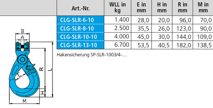 Sicherheitslasthaken CLG-SLR-1006