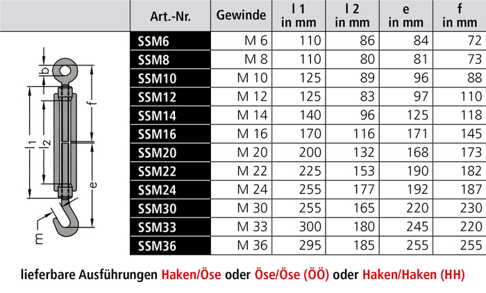 Spannschlösser DIN 1480 verzinkt