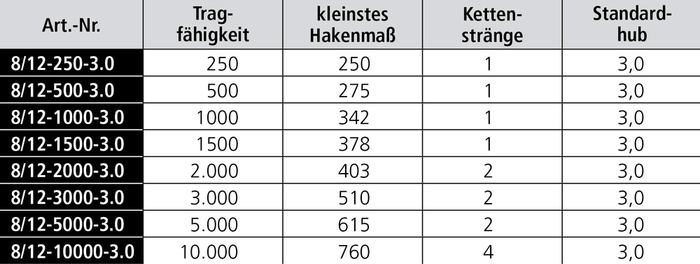 Stirnradflaschenzug HADEF - 8|12