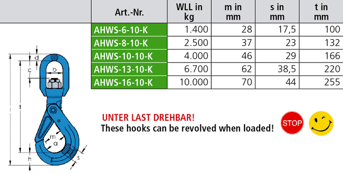 Wirbelhaken WHKS-K mit Nadellager Wirbelhaken WHKS-K mit Nadellager